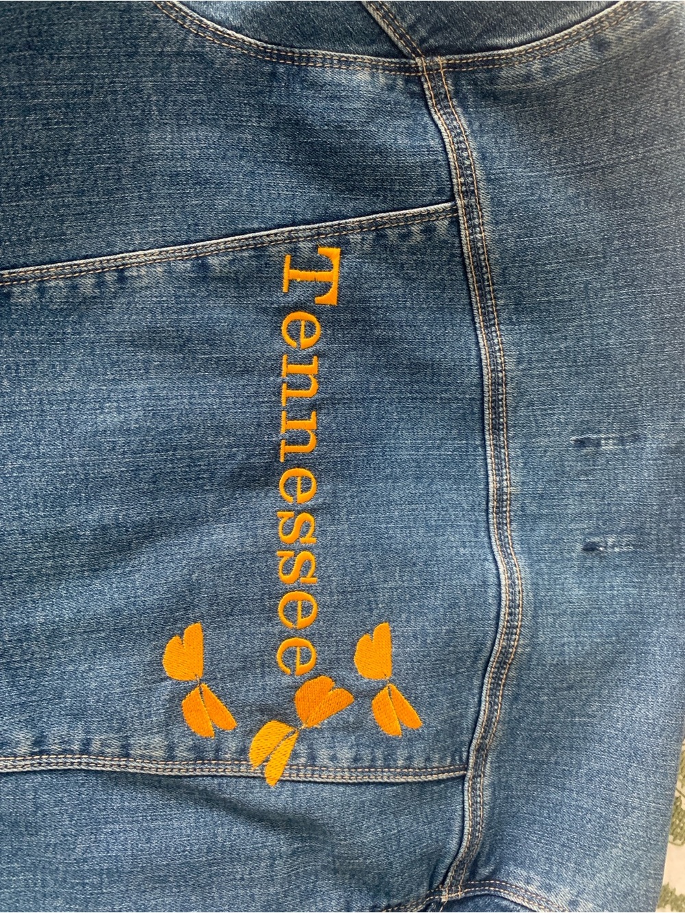 Embroidered Blue Denim Jacket with Tennessee Script - Picture 9 of 13